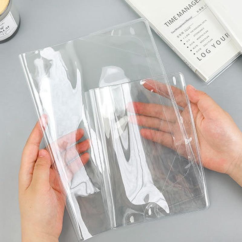 Waterproof PVC Protective Notebook Sleeve for A6 A5 Diary Journal Planner Dustproof Transparent Cover for School Office