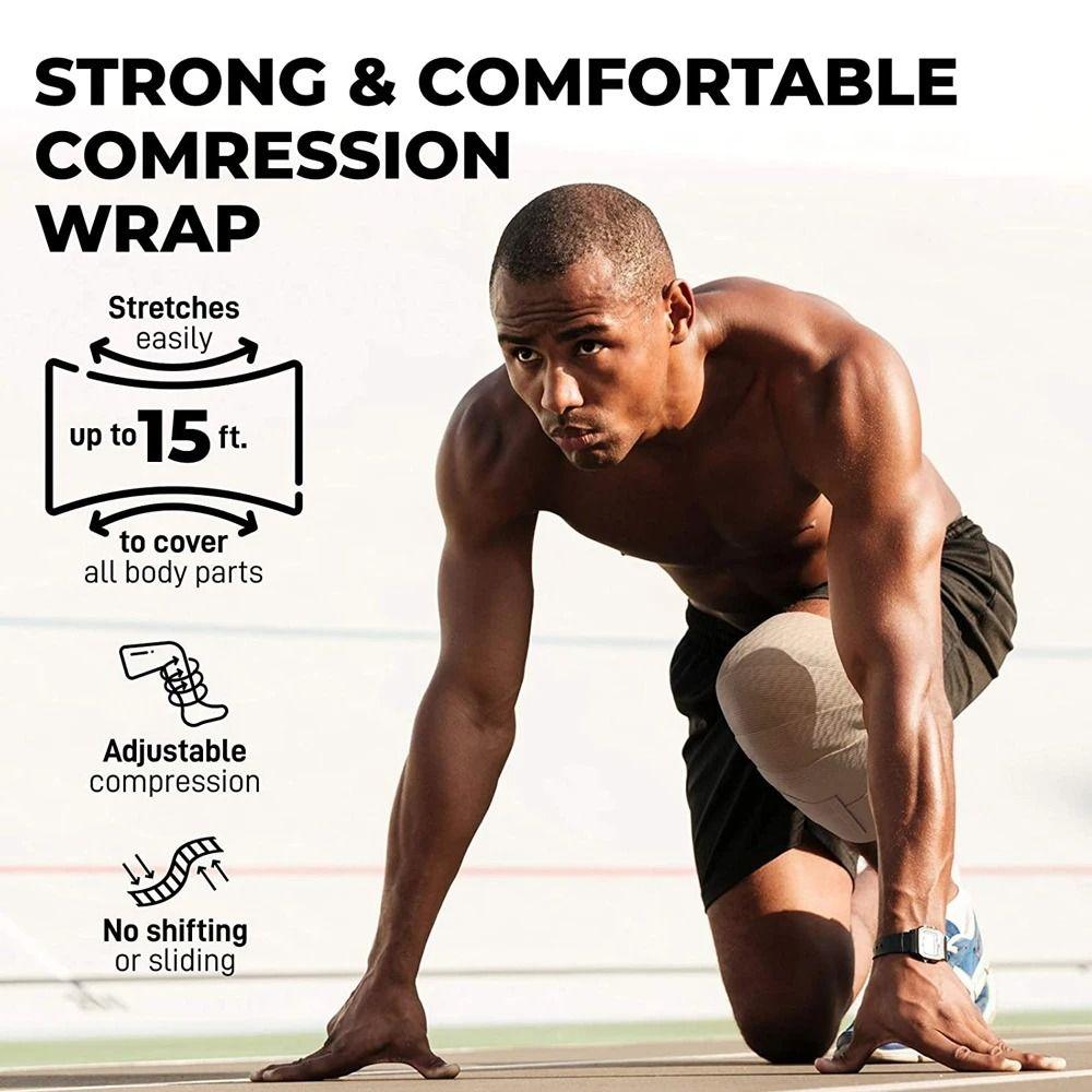 Sweatproof Strong Compression Bandage Wrap Skin Colour Binding Straps Light High Elastic Bandage