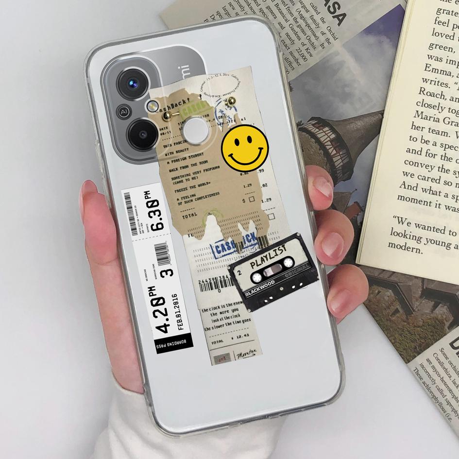 Прозрачный чехол для Xiaomi Redmi Note 8 9 10 11 12 Pro Plus Redmi 10C 12C 11 Prime 9A 9C, задняя крышка телефона, силиконовый мягкий ТПУ, модные бамперы для телефона Redmi