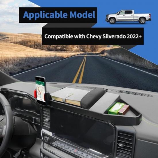 Dash Mount 360° Phone Mount Holder with Storage Tray For Chevy Silverado +