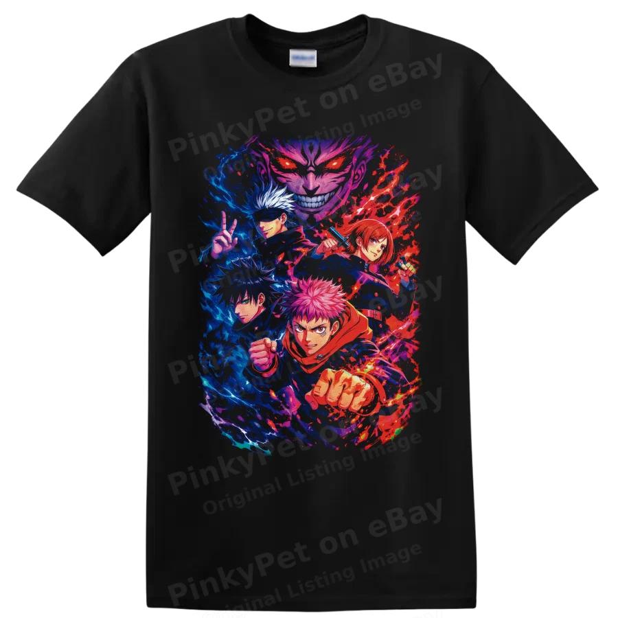 Jujutsu Kaisen Yuji Itadori Gojo Nobara Sukuna Anime T Shirt Graphic Tee Art