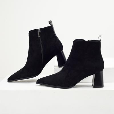 Модная обувь Черные ботильоны На щиколотке Женские Острый носок Высокий каблук Остроносые Черные ботильоны Пуанты Высокий каблук Остроносые На щиколотке Женские Остроносые