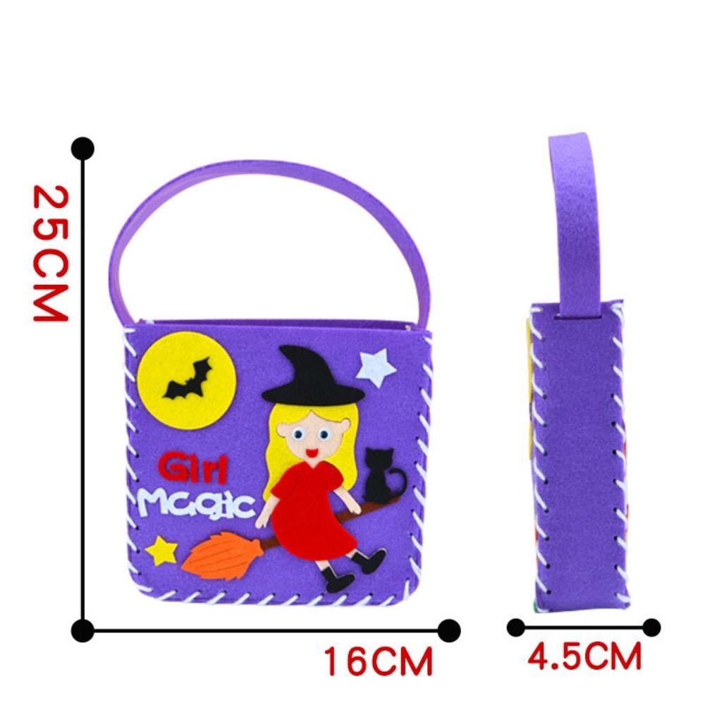 Pumpkin Bag DIY Halloween Candy Bag Trick Or Treat Pumpkin Handbag Kindergarten