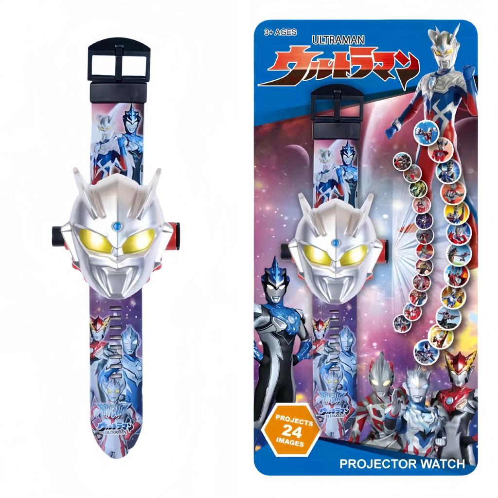 Детские часы в стиле аниме «Ультрамен», детские часы, игрушки, милые мультяшные проекции со вспышкой, часы, подарки на день рождения