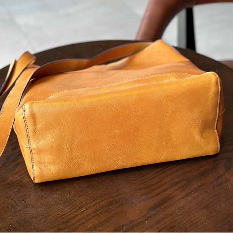 Johnature Простые сумки-ведра на ремне из натуральной кожи, винтажная женская сумка-тоут, большая вместительная сумка для покупок из коровьей кожи