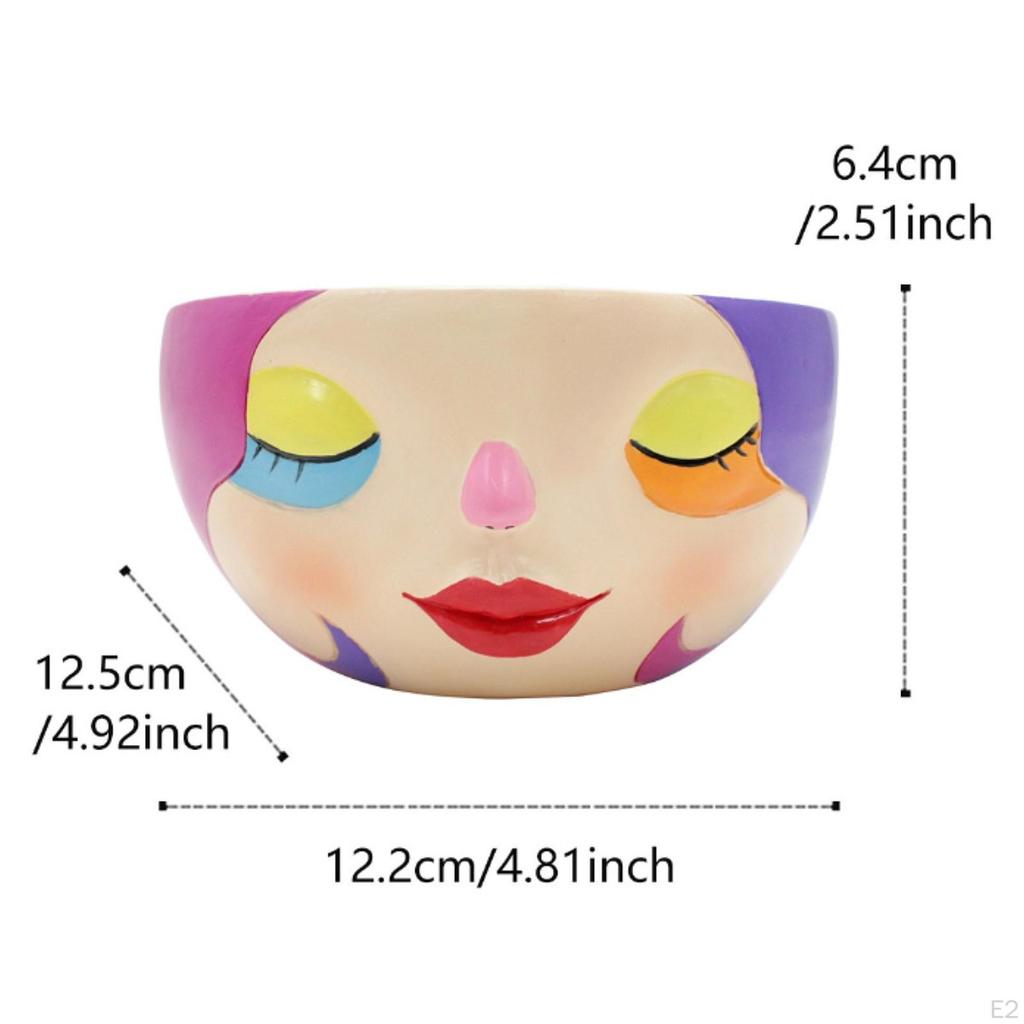 Уникальный цветочный горшок с изображением лица, подарок на память, художественное произведение искусства, украшение из смолы, декоративный цветочный горшок для