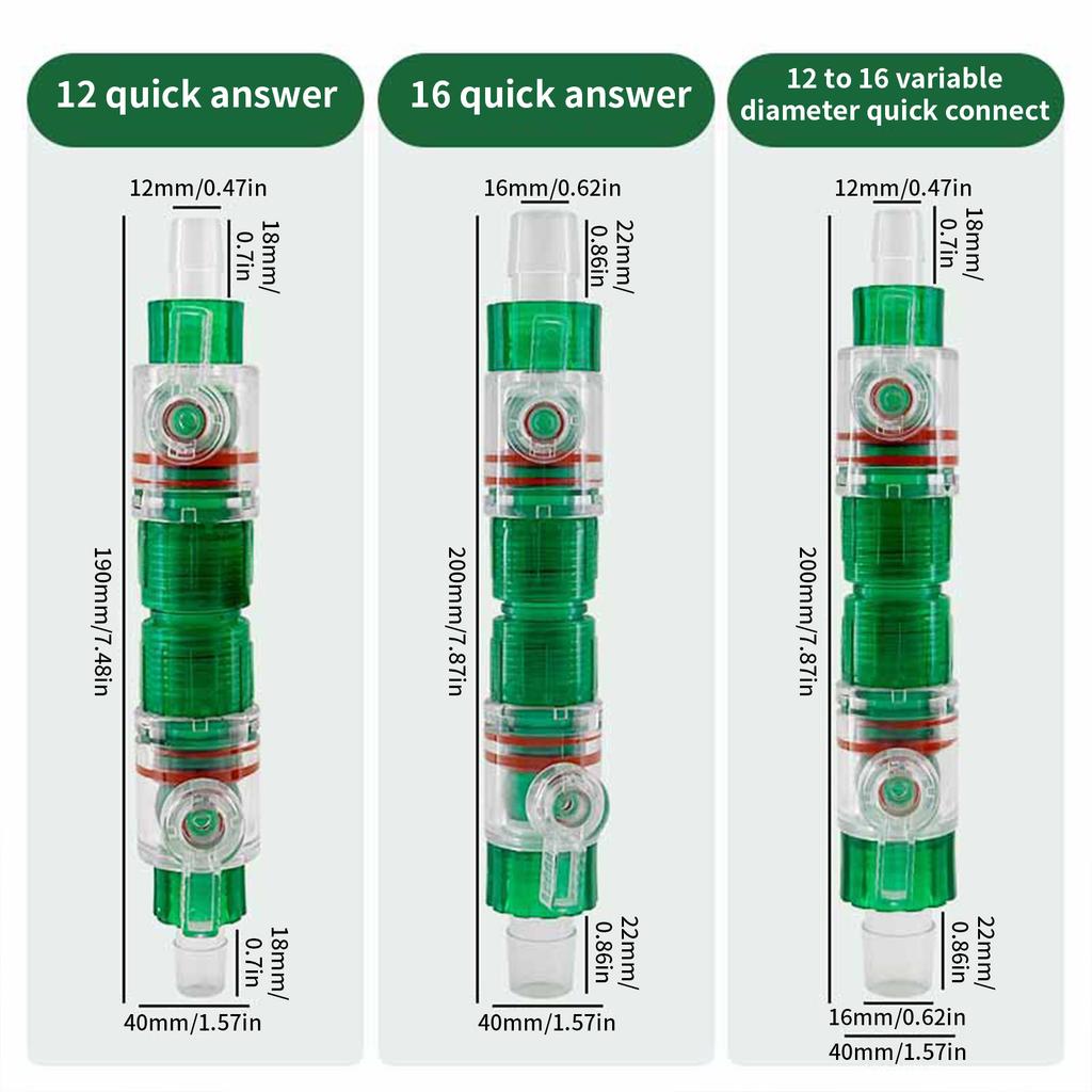 Соединитель шланга аквариума 12/16 мм с быстроразъемным соединением Easy Plug для адаптера водопроводной трубы, аксессуар для обслуживания аквариума