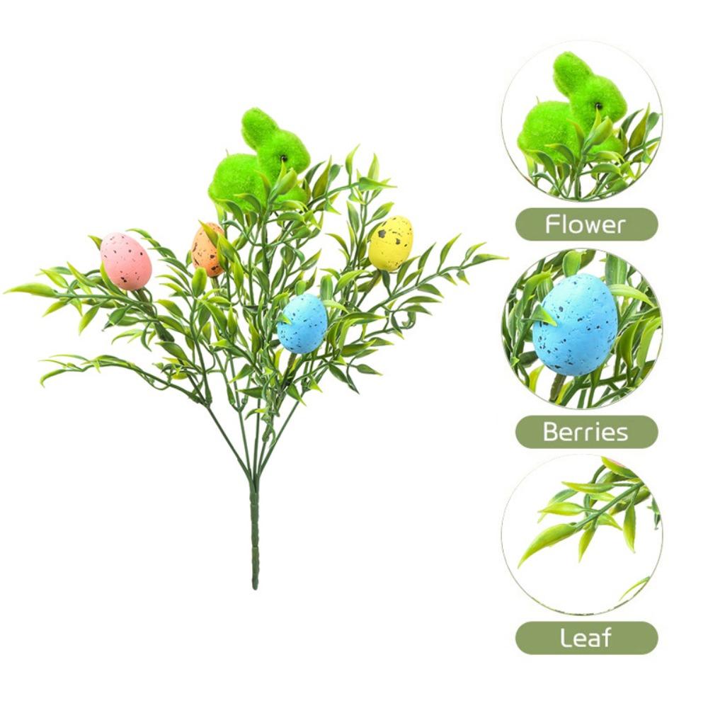 Искусственный пасхальный цветок пена пасхальное яйцо кролик цветочный декор весенние цветочные стебли крапчатое пасхальное растение веточки для Пасхи