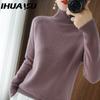 Stand-up Collar Sweater for Women's Autumn and Winter Thick Collection, Solid Color Pullover, Loose Knitted Long-sleeved Base