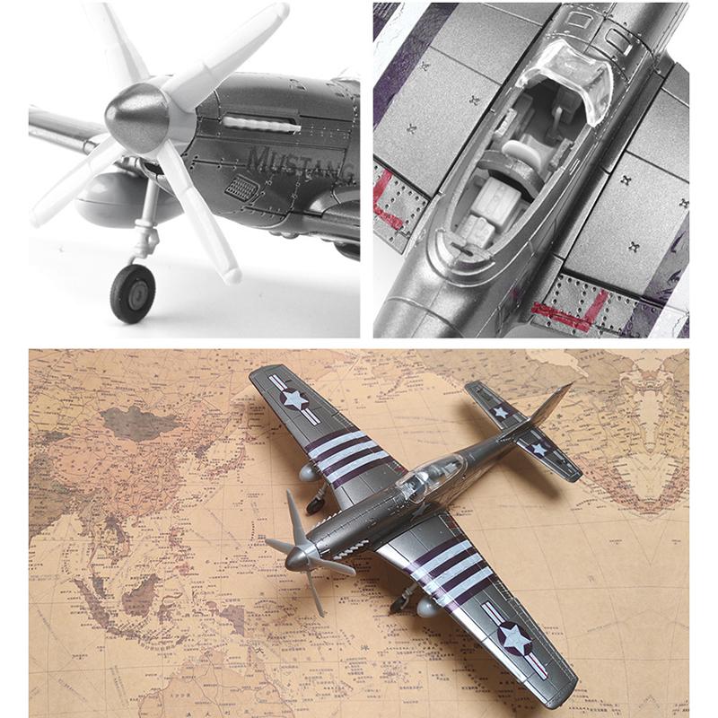 Вторая мировая война 1/48 P51 BF109 Hurricane Spitfire Истребитель Военный MUSTANG Истребитель 4D Сборная Модель Самолета Пластик DIY Головоломка Игрушка Подарки