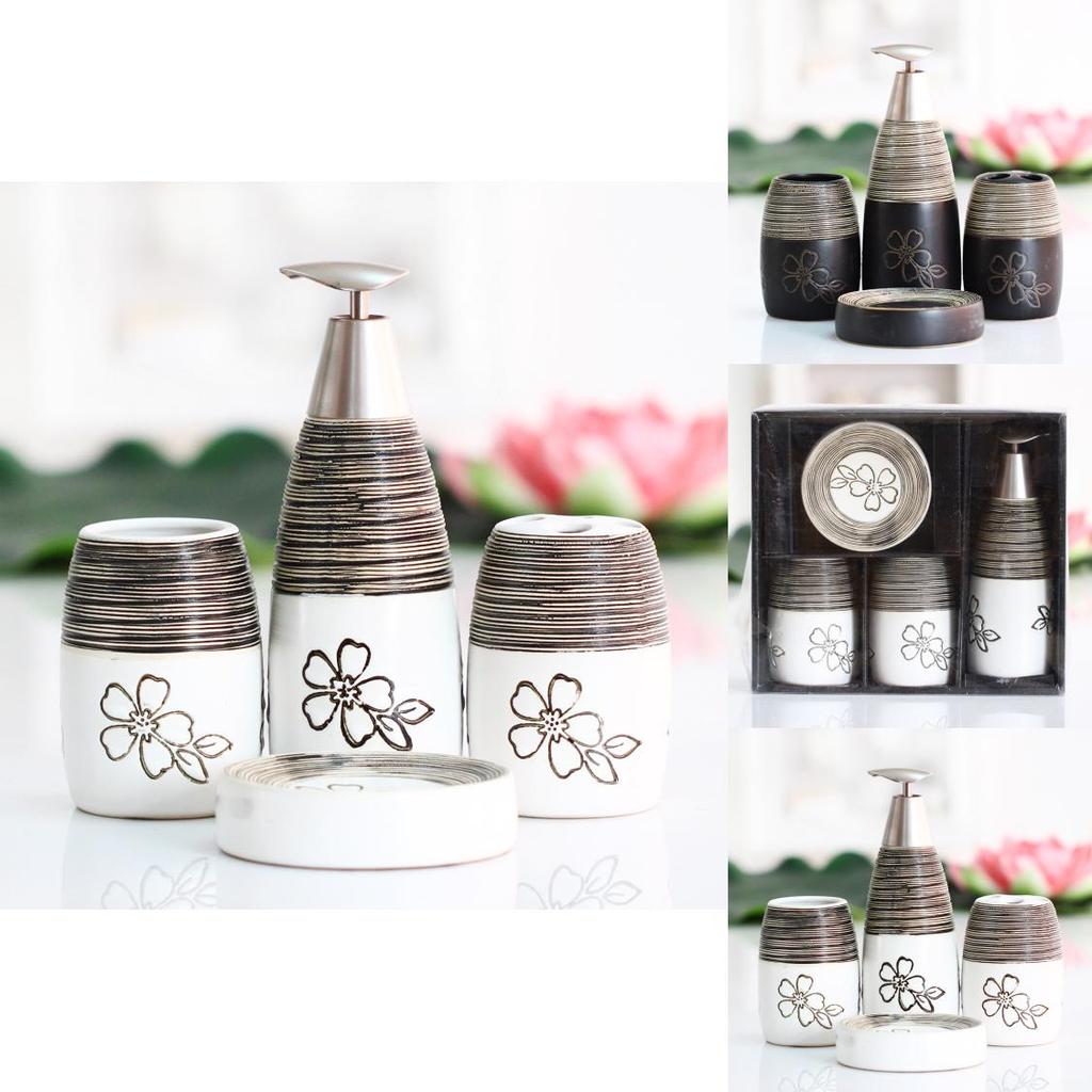 Премиальный керамический набор для ванной с цветочным узором для подарков и праздничного использования