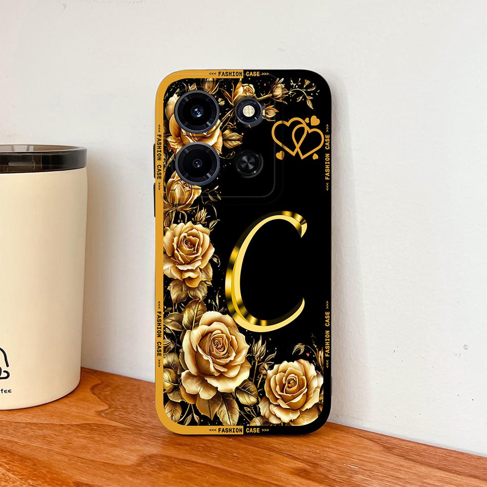 Чехол для Infinix Note 30 Pro 30 VIP 30i Модный с розовыми буквами Мягкий жидкий силиконовый чехол для телефона для Infinix Note30 Противоударный корпус