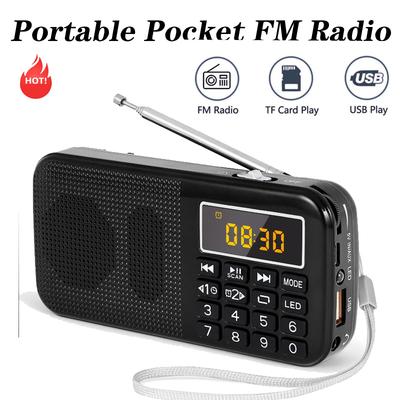 Портативные FM-радиоприемники Цифровое радио Перезаряжаемое радио USB/SD/TF/AUX-плеер Фонарик Будильник Светодиодный дисплей