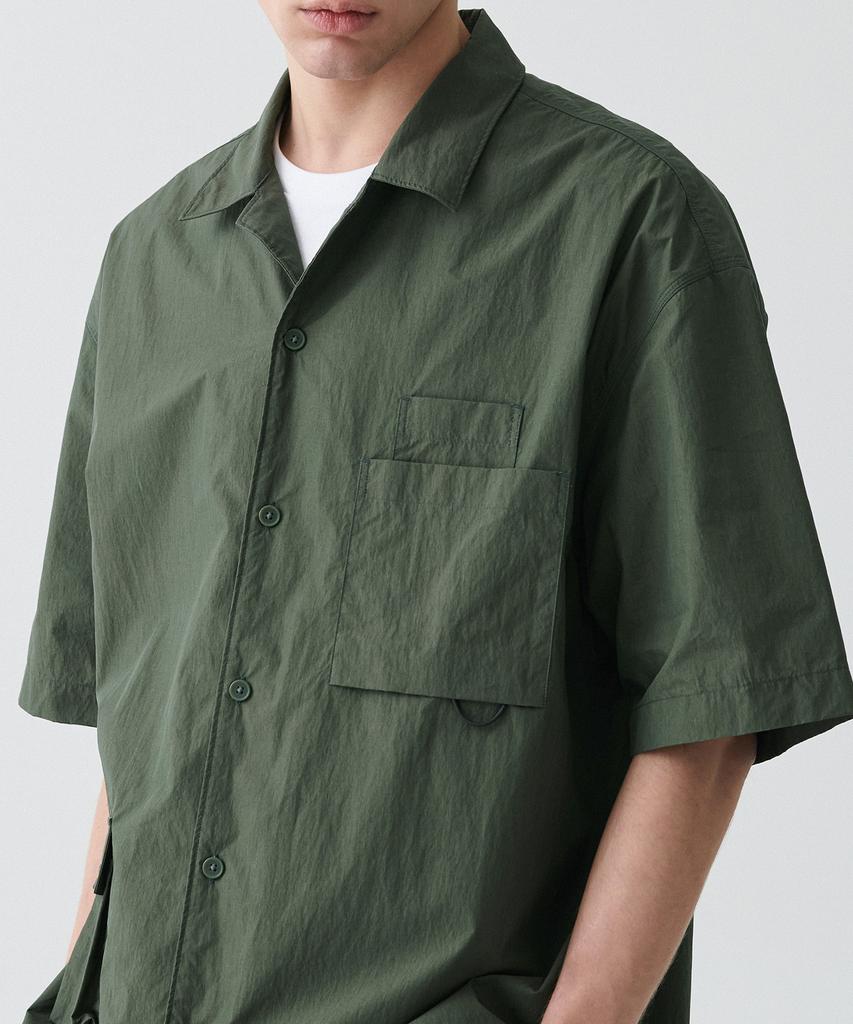 MUSINSA STANDARD [City Leisure] Cn Oversized Glass Pocket Short Sleeve Shirt [Khaki]
