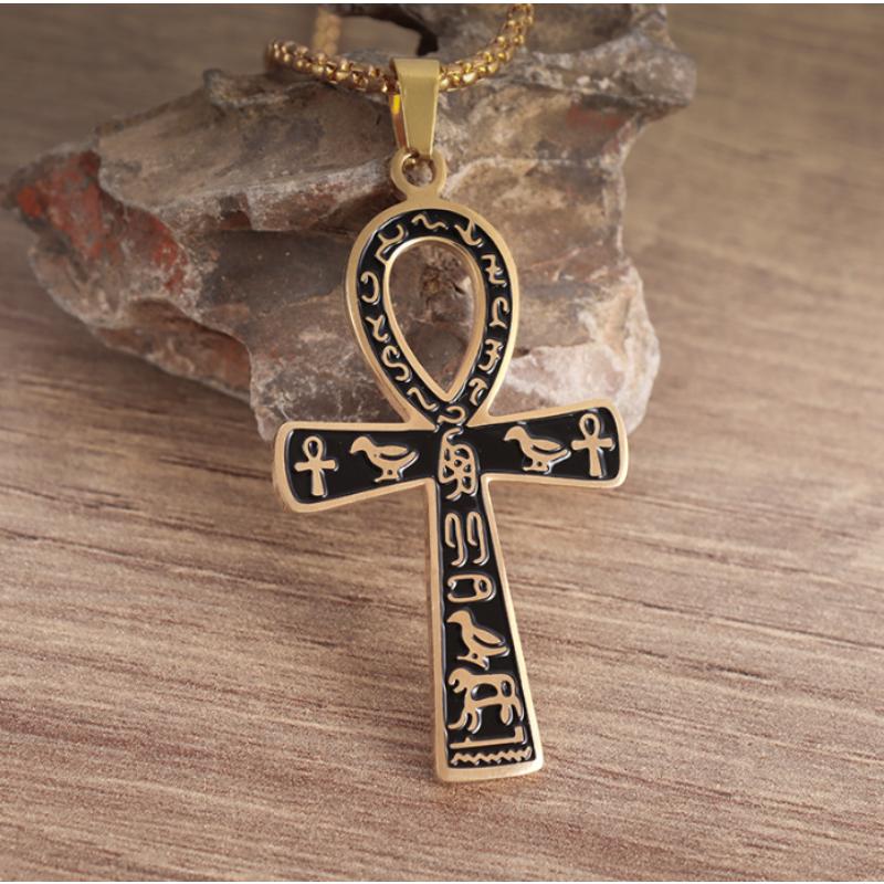 Stainless Steel High Quality Ancient Egyptian Anka Cross Pendant - A Unique and Fashionable Men's Stainless Steel Amulet Gift
