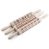 Wooden Rolling Pin Embossing Baking Cookies Noodle Biscuit Fondant Cake Dough Patterned Roller