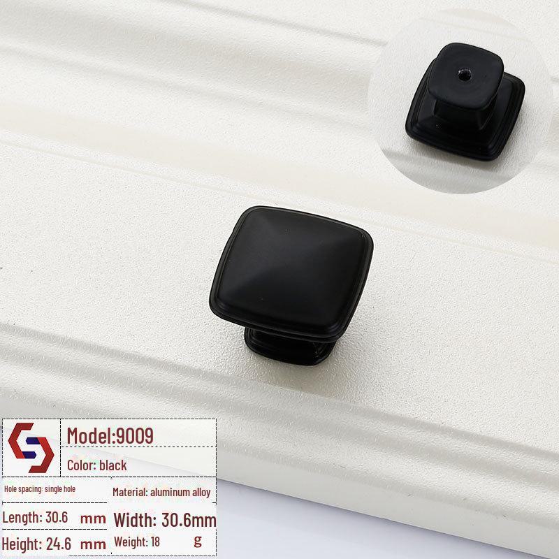 Прочная черная ручка для шкафа с одним отверстием для ящиков и гардеробов