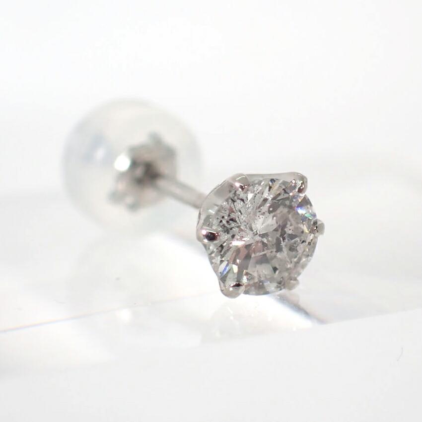 Pt900 Diamond 0.301 One Earring / J23-3