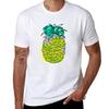 Juice Pineapple. Hand Drawn Tropical Fruit with Watercolour Splash T-Shirt Cotton Tshirt 100% Cotton T Shirts Man 100% T-Shirt