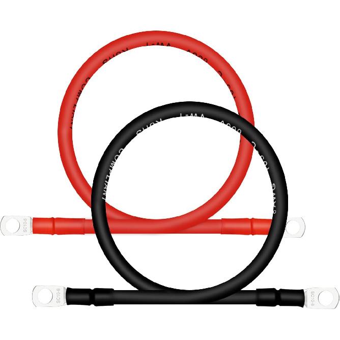 4 AWG Battery Cables with 3/8 inch Copper Terminals(2PCS 1FT)
