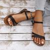 Fashion Women Casual Sandals 2024 New Summer Versatile Fashion Roman Sandals Women Comfortable Flat Bottomed Vacation Beach Shoes Women