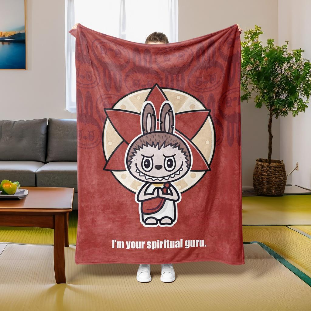 1PC Pop Cartoon Actor Elf Pattern Soft Throw Thin Blanket Gift for Couch Bed Car Home Camping For Spiritual Theme All Season Use