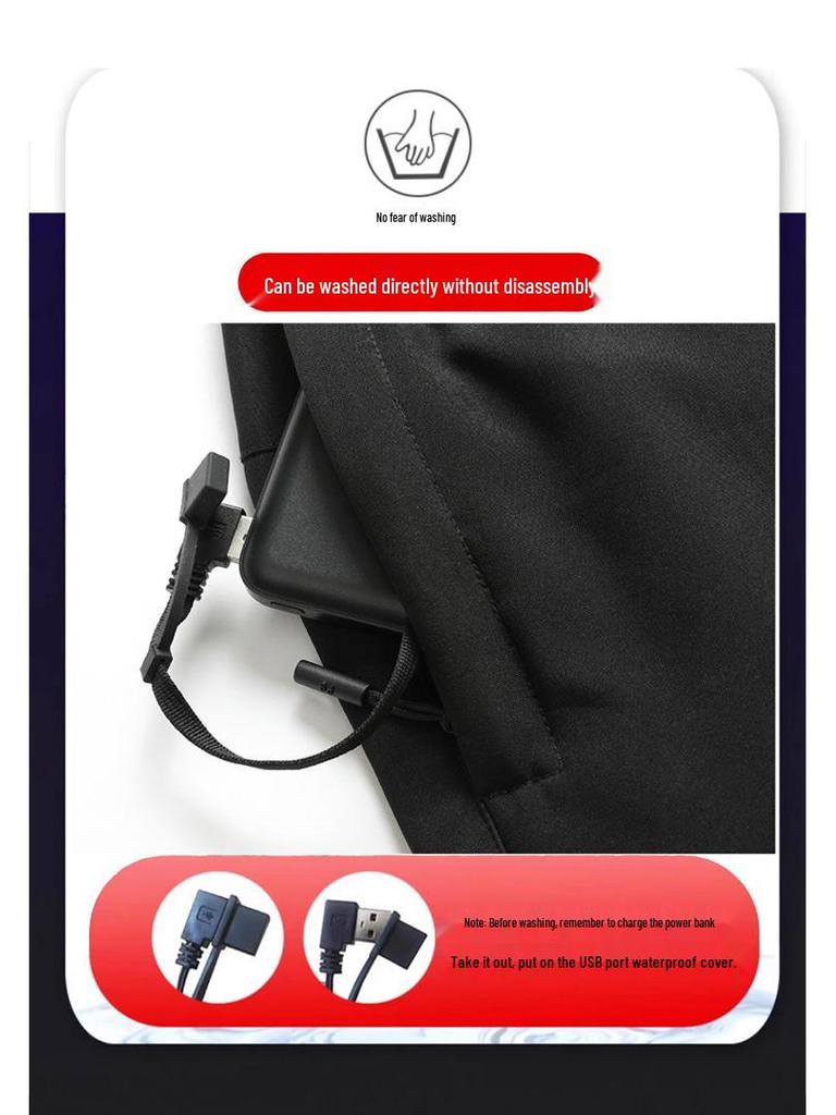 New Ten-Zone USB Heated Fleece-Lined Winter Warm Cotton Pants