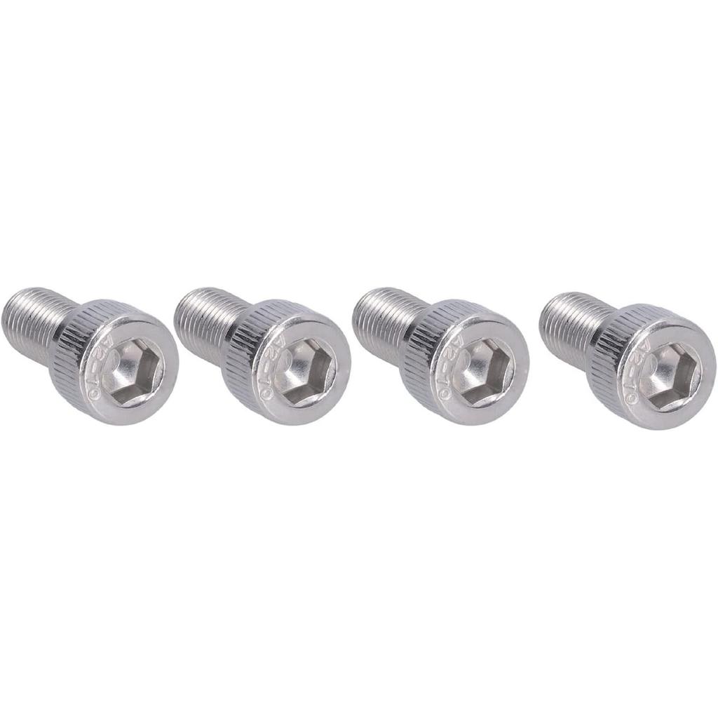Hex Bolt, 1.25mm Fine Pitch M10 4Pcs Socket Cap Screw Bright Finish A2-70 Stainless Steel for Construction for DIY Jobs for Automotive