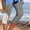 Женские летние однотонные простые базовые леггинсы для йоги с кружевной отделкой, можно носить как укороченные брюки на улице