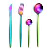 4 PCS/Set 304 Stainless Steel Rainbow Cutlery Set Dinnerware Set Western Food Cutlery Tableware Silverware Set Christmas Gift