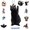 Trendy Bat Black Cat Car Hanging Decoration Acrylic Cartoon Animal Shape