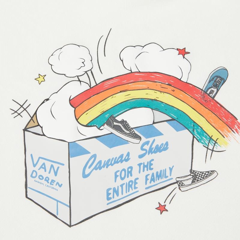 Vans Повседневная толстовка с радужным принтом, женские топы, белые VN0A5F69FS8