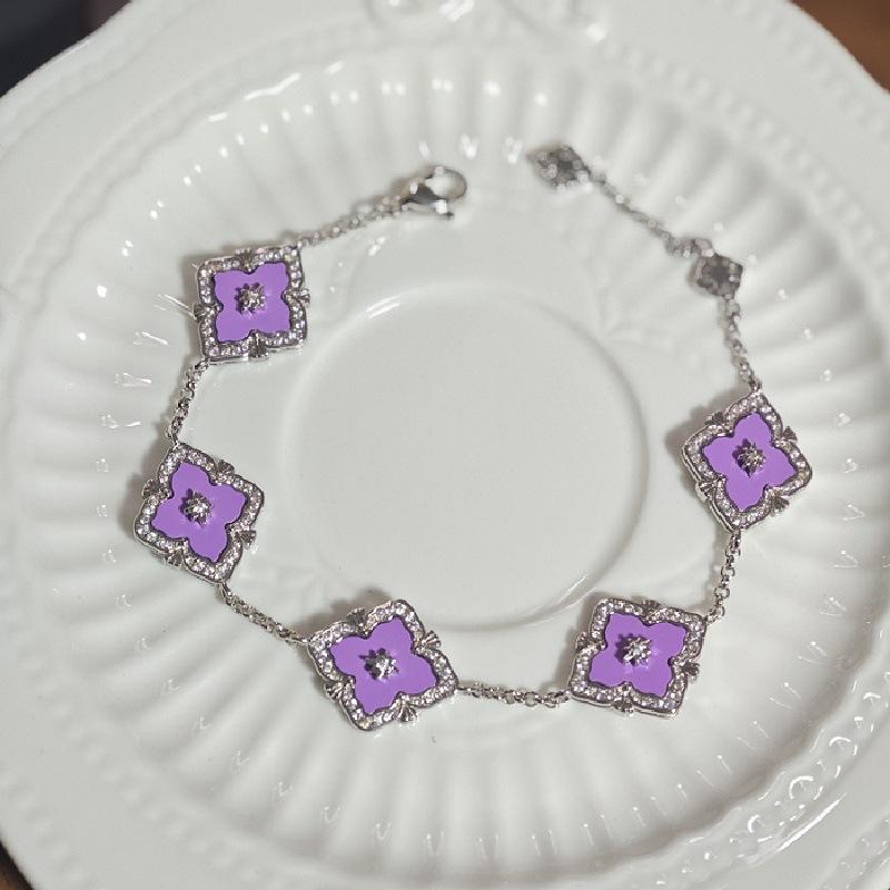 Решетки на окна Бучи Четырехлистный клевер Натуральный белый Перламутровое ожерелье и браслет Набор Легкая роскошь Холодный ветер Прямой эфир Специальный