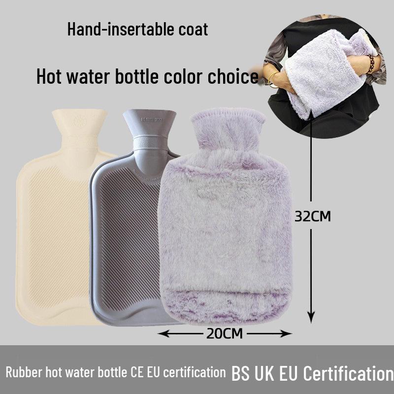 Explosion-Proof Hot Water Bottle: Rubber Design for Stomach and Feet, Long-Lasting Warmth
