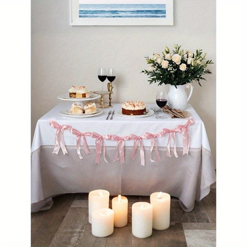 1 шт. Розовый Белый Бант Украшения для Вечеринки Баннер Бант Гирлянда Декор, Бант Гирлянда Лента для Вечеринки Праздника Дня Рождения Свадьбы Помолвки Спальни