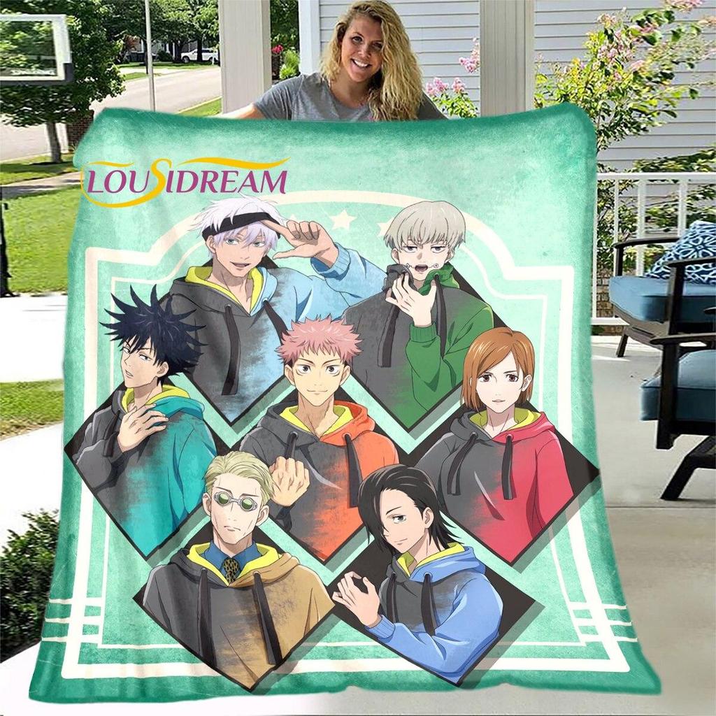 Anime Jujutsu Kaisen Soft Throw Blanket Throw Blanket Soft Cartoon Printed Bedspread Bedspread Sofa Gift Tv Blanket