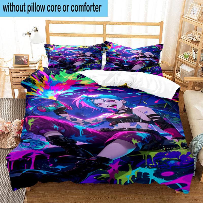 3PCS Fantasy Warrior Jing 3pcs Bedding,Including 3PCS Duvet Cover And 2pcs Pillowcases Perfect for Christmas,Ideal for Bedroom, Dormitory