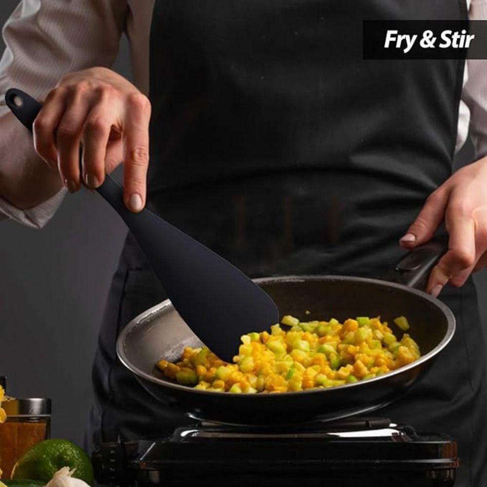 Non Stick Cooking Spoons BPA-Free Baking Cookware Premium Silicone Stirring Spoons Mixing