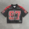 Футболка Y2K American Harajuku Hip Hop Fashion Football Jersey Streetwear Vintage Casual Breathable Splicing Free Short Sleeve