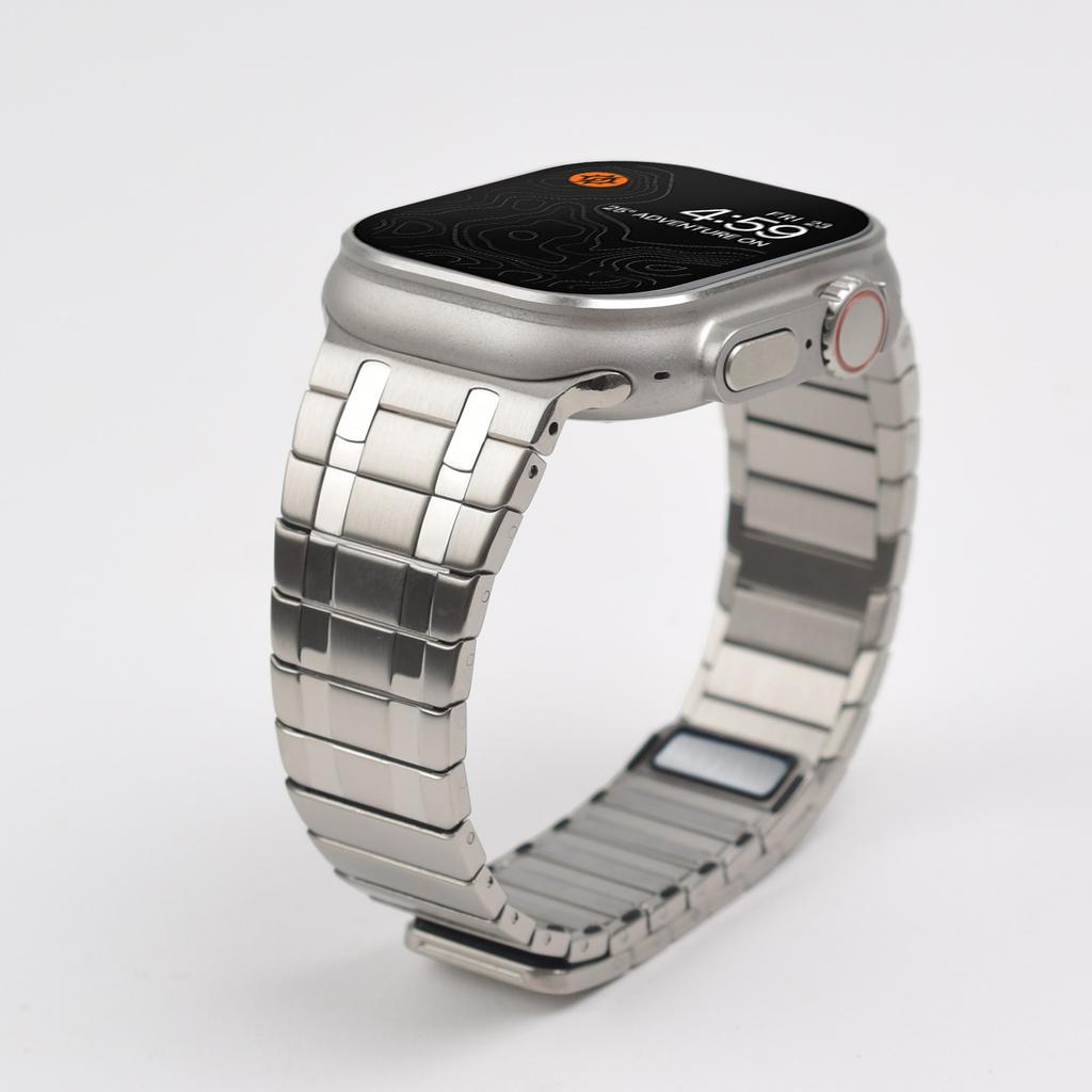 Магнитный ремешок-петля для Apple Watch Series10 46 мм, браслет-звено для iWatch Ultra 2 49 мм 9 8 7 6 5 4 45 мм 44 мм 42 мм, браслет из нержавеющей стали