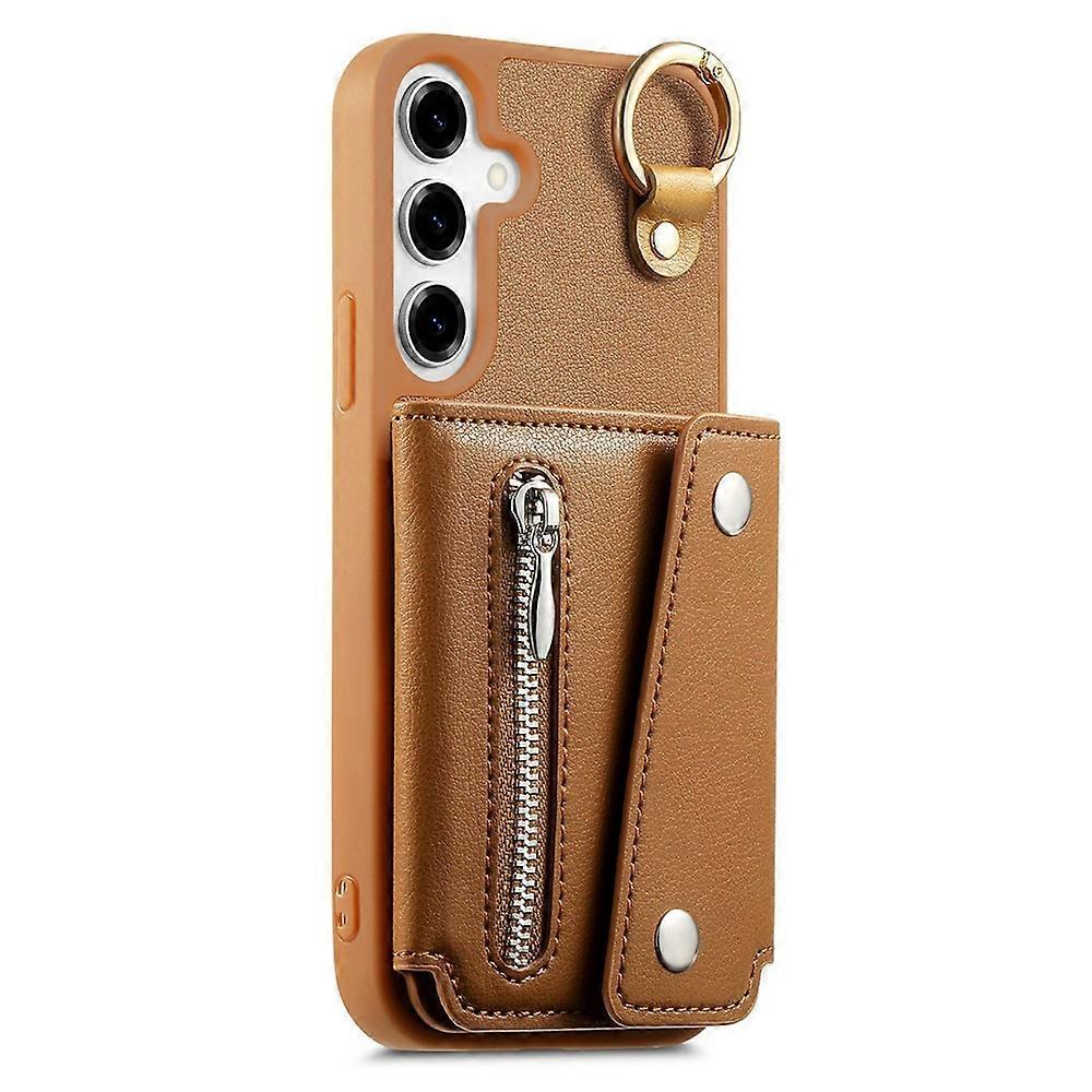 Compatible For Samsung Galaxy A56 5G Case D-Ring Holder Leather + PC + TPU Phone Cover with Wallet Kickstand