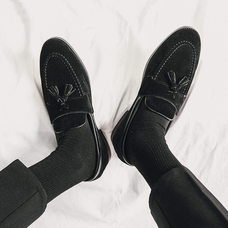 Туфли-бини из матовой кожи с ленивым носком, мужская деловая повседневная кожаная обувь, модная обувь для ночного клуба и парикмахера