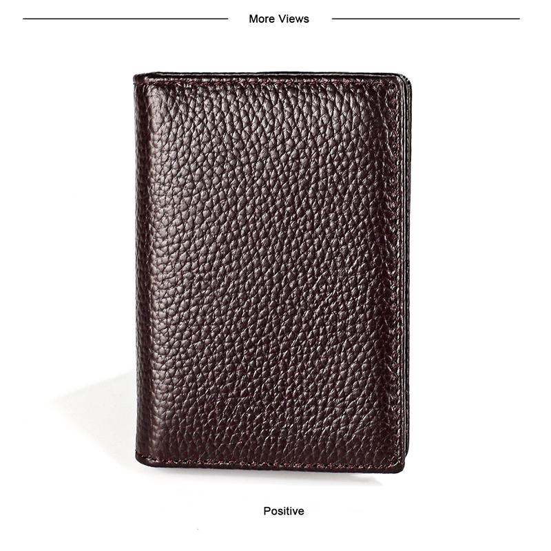 Мужской RFID-кошелек из натуральной кожи, кошелек для кредитных карт, удостоверение личности, держатели для VIP-карт, дорожные аксессуары с узором личи, тонкий кошелек, маленькая минималистичная сумка для карт