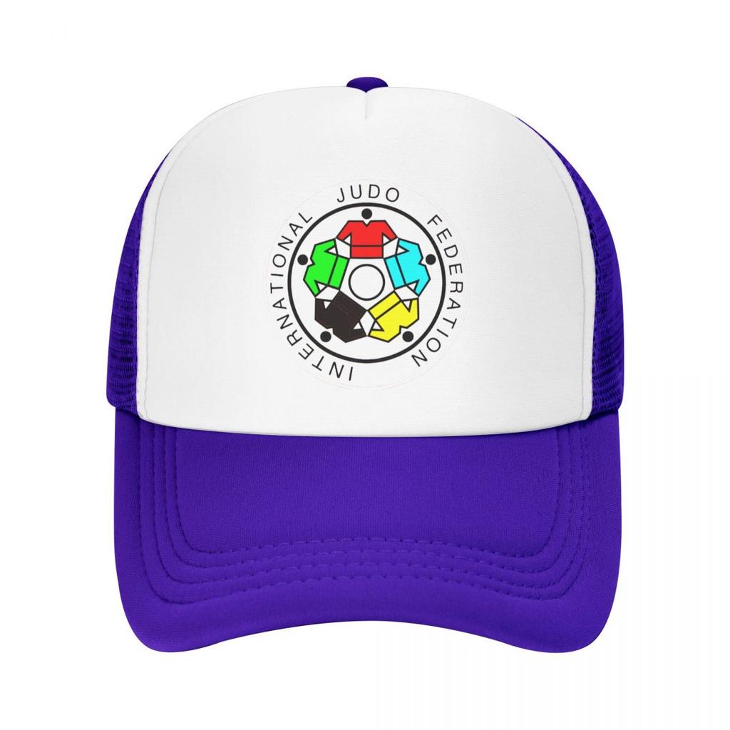 IJF International Judo Federation Casual Plain Mesh Baseball Cap Adjustable Snapback Hats For Women Unisex Dad Trucker Hats