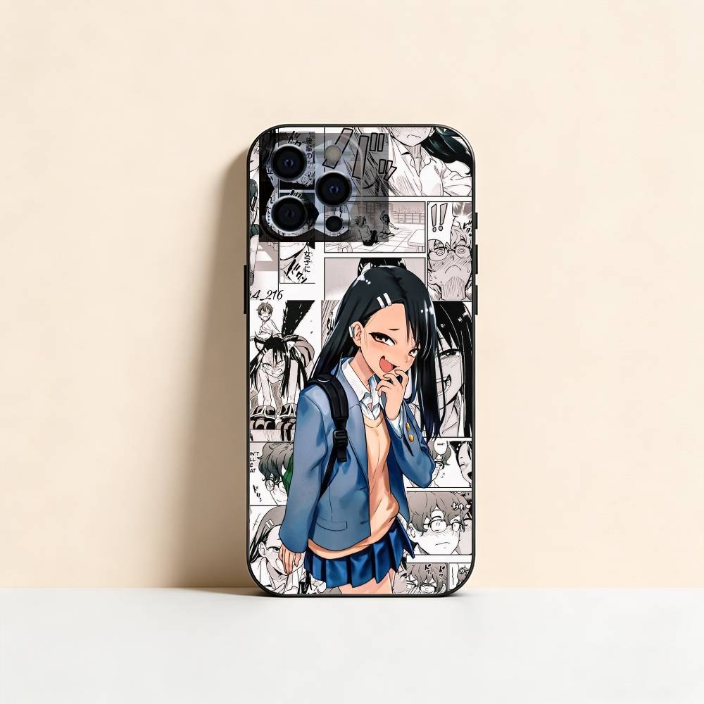Чехол для телефона T-Toy With Me M-Miss Nagatoro для iPhone 17,16,15,14,13,12,11 Plus,Pro Max,XS, Мягкий силиконовый черный чехол