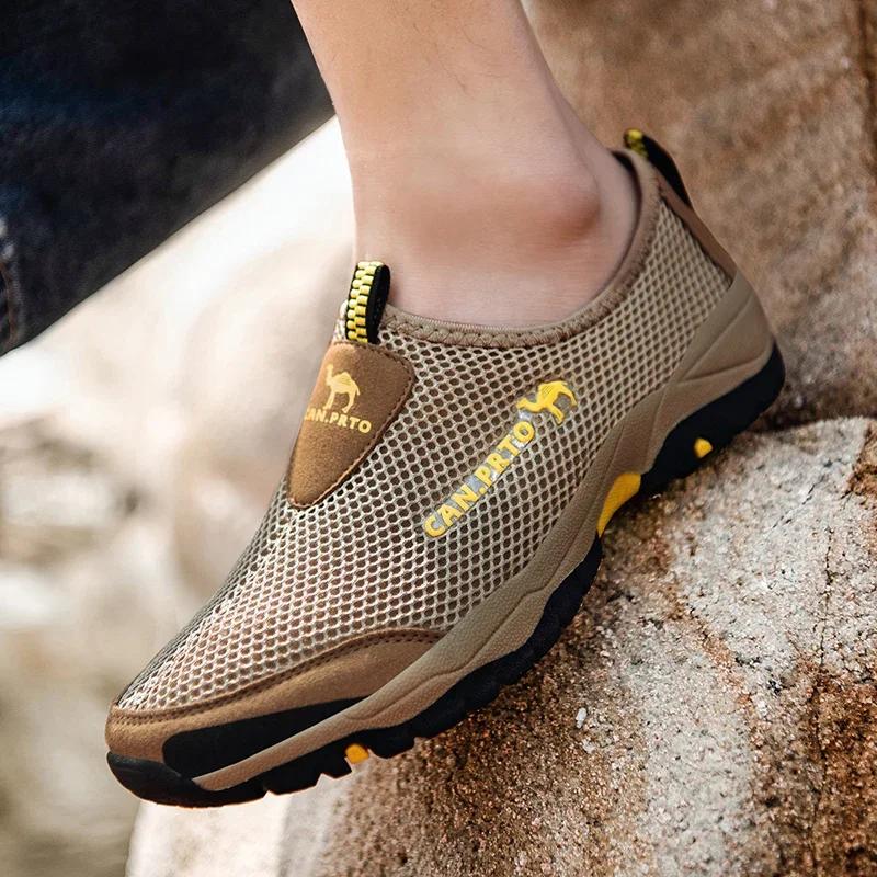 Fashion Summer Shoes Men Casual Shoes Air Mesh Outdoor Breathable Slip-on Man Flats Sneakers Comfortable Water Loafers Size 46
