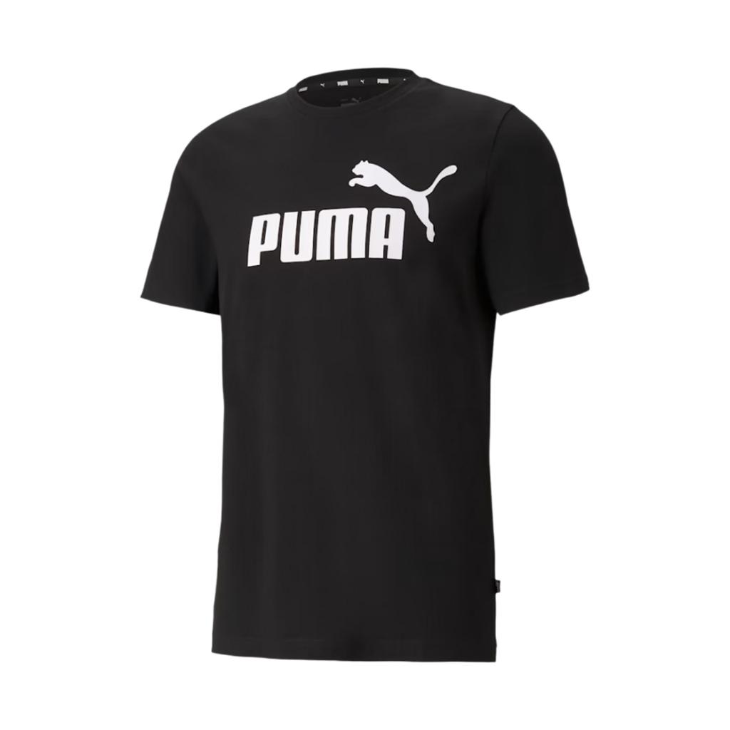Puma Essentials Logo Casual Round Neck Short Sleeve T-Shirt Men Tops Black 586666-01