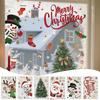 6PCS Christmas Window Stickers Snowflake Santa Claus Reindeer Tree Snowman Stickers Self-Adhesive Reusable Window Decals