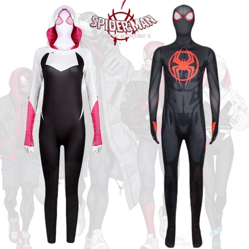 2023 Костюм для косплея Человека-паука Майлза Гвен Женский комбинезон Человека-паука из молочного шелка