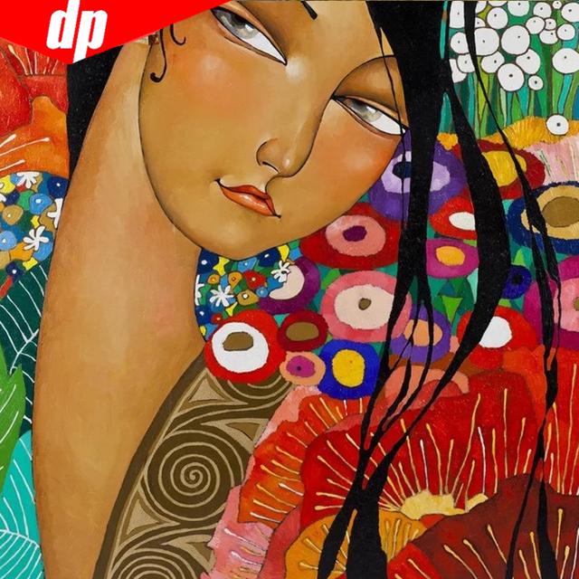 Алмазная Картина Круглые Камни Девушки Алмазная Мозаика Полный Макет Портретные Картины